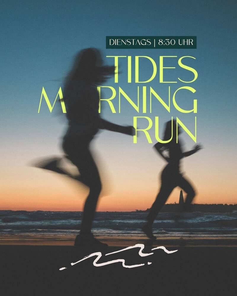 Tides Morning Run: Silhouetten von Läufern am Strand